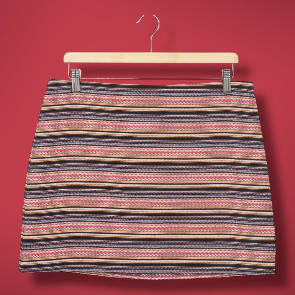 Trina Turk‎ Rico Tribal Striped Textured Mini Skirt Size 8